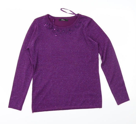 Bonmarché Womens Purple   Pullover Jumper Size XS