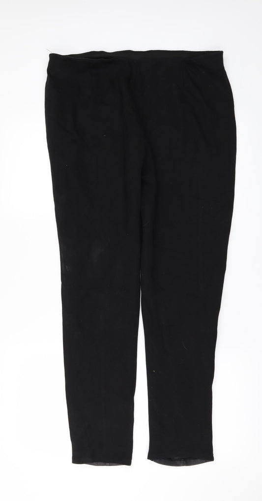 M&Co Womens Black   Trousers  Size 16 L28 in
