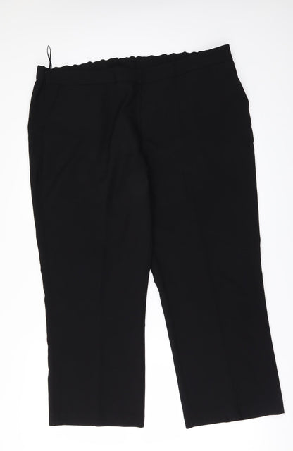 Womens UK Size 18 Preworn Regular Fit  Black Trousers