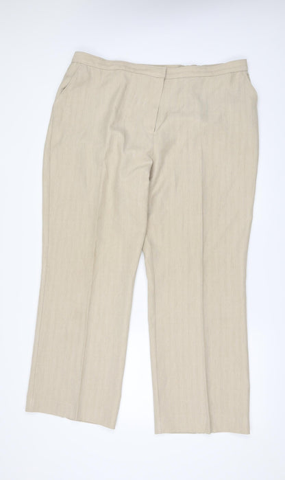 Womens UK Size 20 Marks and Spencer Regular Fit  Beige Trousers
