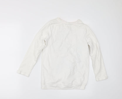 George Girls White   Pullover Sweatshirt Size 7 Years  - BORN TO BE AWESONE