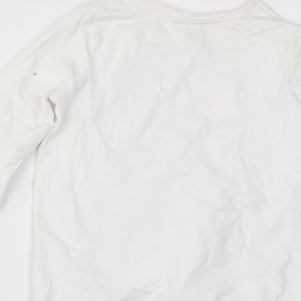 George Girls White   Pullover Sweatshirt Size 7 Years  - BORN TO BE AWESONE