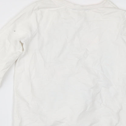 George Girls White   Pullover Sweatshirt Size 7 Years  - BORN TO BE AWESONE