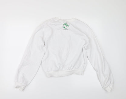 Womens UK Size XL Divided by H&M White Pullover Sweatshirt