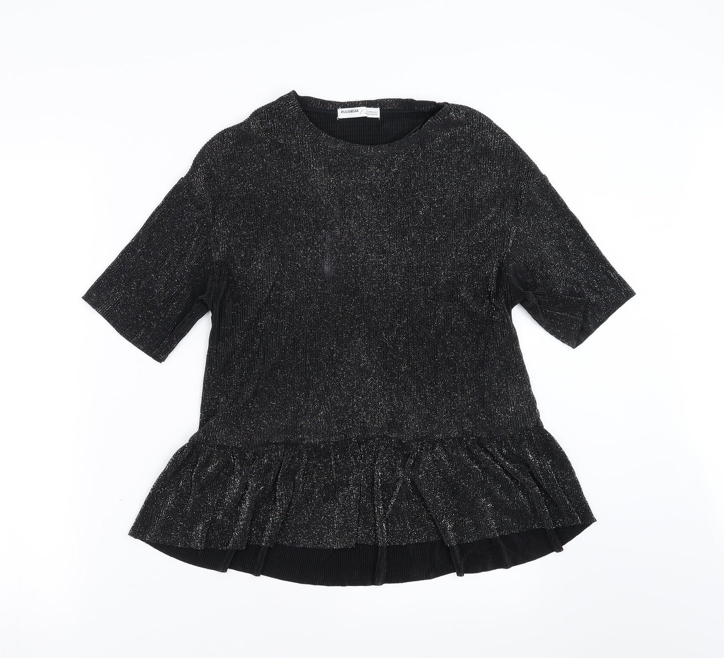 Womens UK Size S Pull&Bear Black Basic Blouse