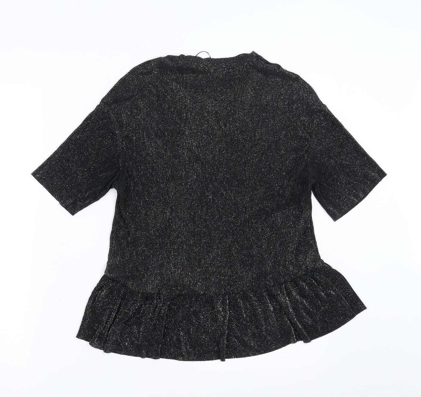 Womens UK Size S Pull&Bear Black Basic Blouse