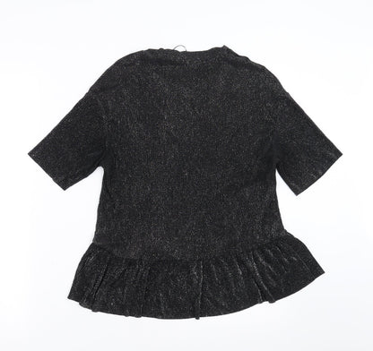 Womens UK Size S Pull&Bear Black Basic Blouse