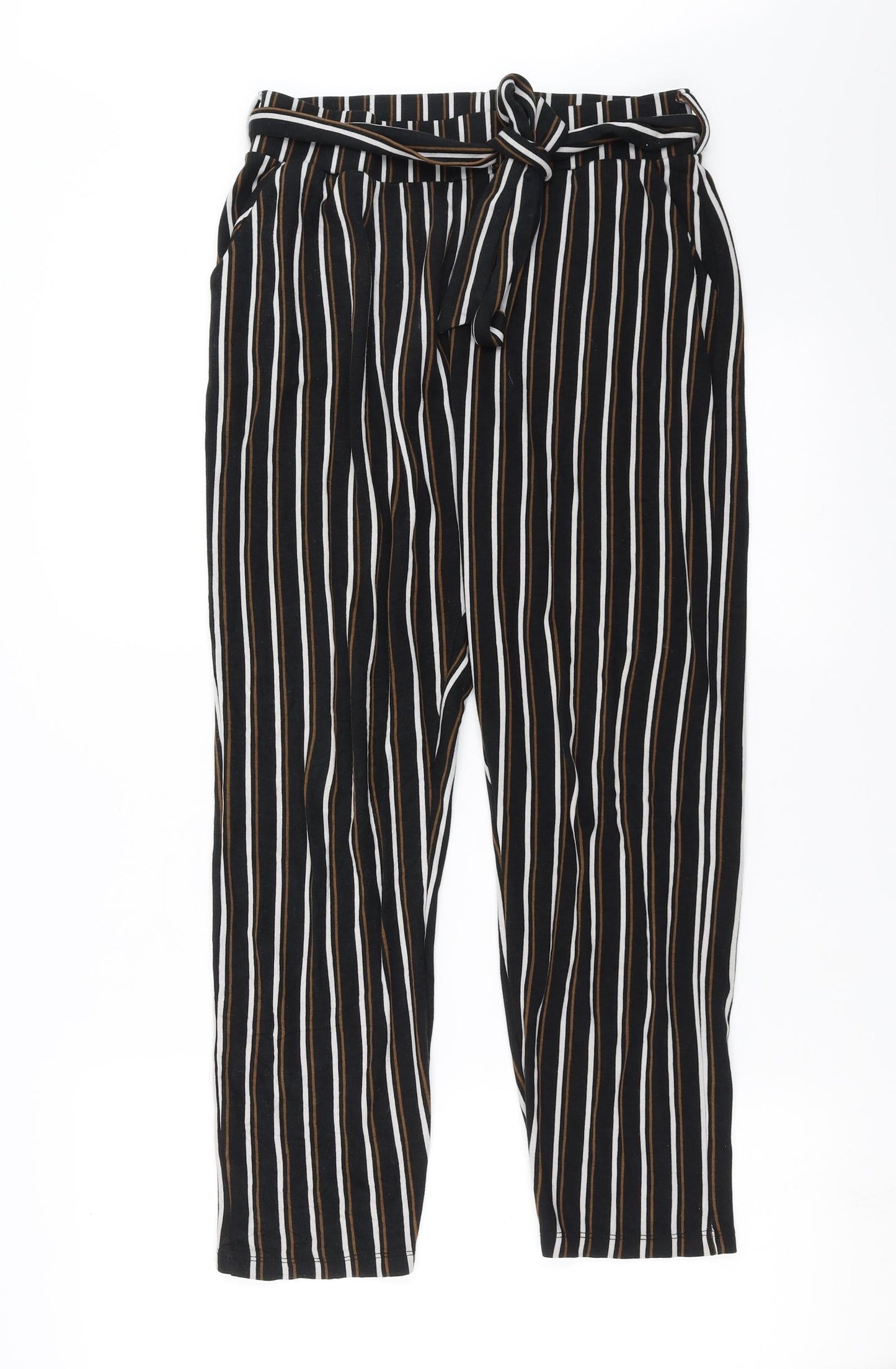 Amisu Womens Black Striped  Trousers  Size M L27 in