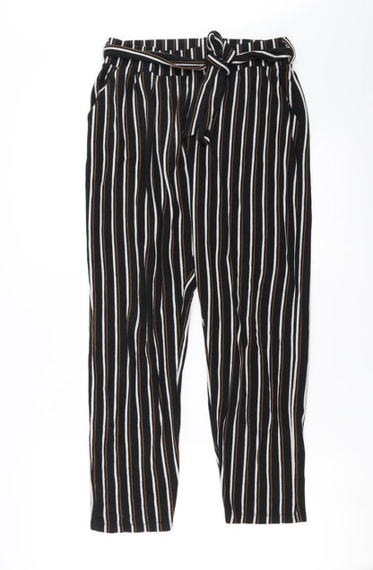 Amisu Womens Black Striped  Trousers  Size M L27 in