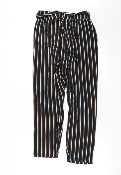 Amisu Womens Black Striped  Trousers  Size M L27 in