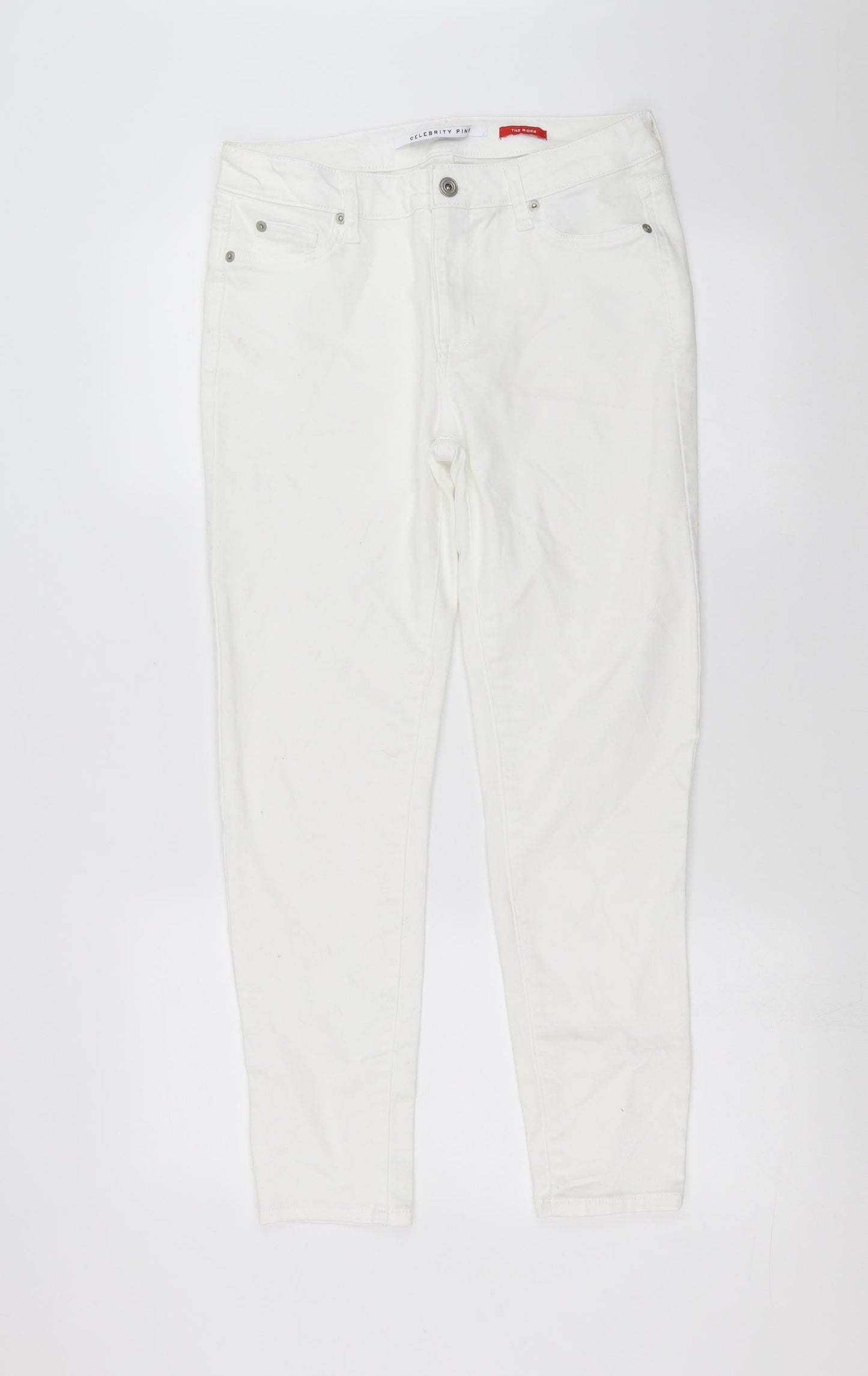 Womens UK Size 29 in Celebrity Pink Extra-Slim Fit Skinny White Jeans