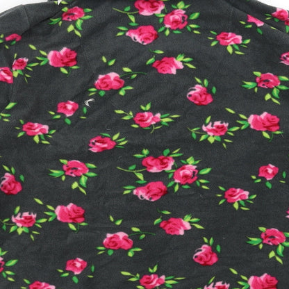 Secret Obsessions Womens Grey Floral Fleece Top Pyjama Top Size M