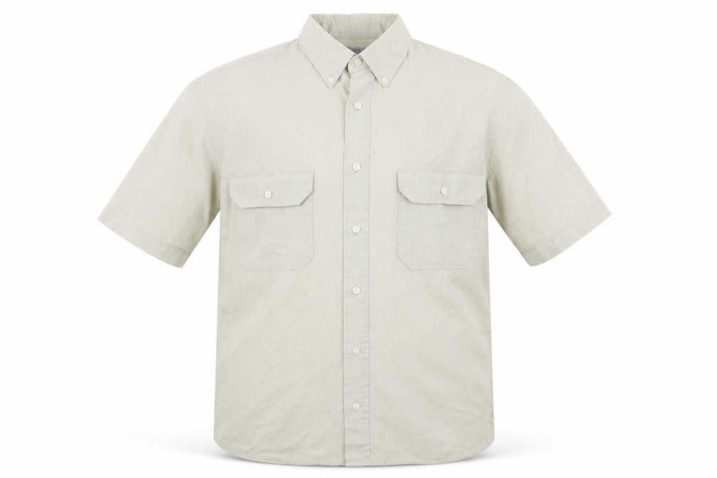 Mens UK Size S Marks and Spencer Green  Button-Up Short Sleeve Casual Shirt