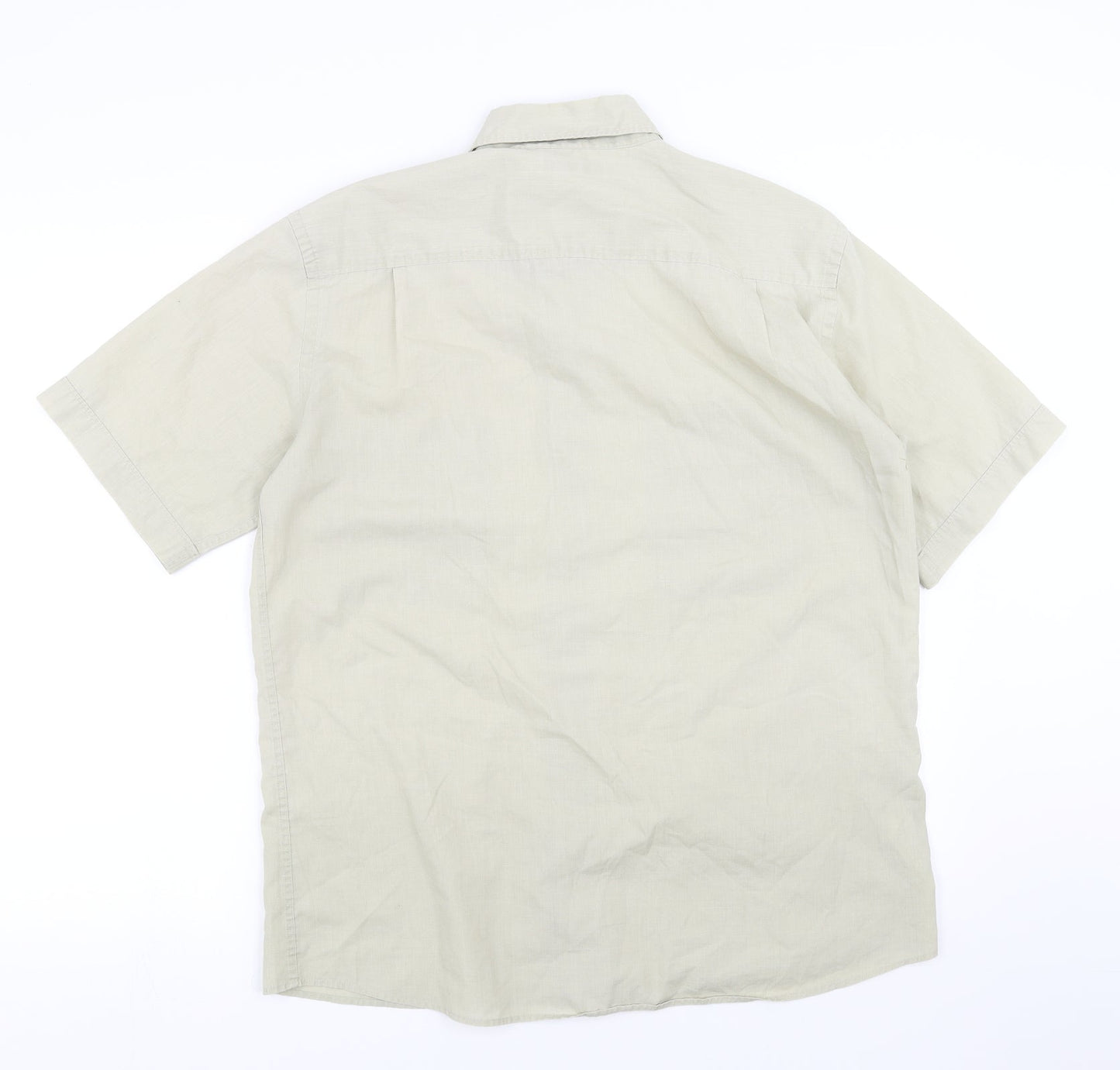Mens UK Size S Marks and Spencer Green  Button-Up Short Sleeve Casual Shirt