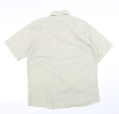 Mens UK Size S Marks and Spencer Green  Button-Up Short Sleeve Casual Shirt