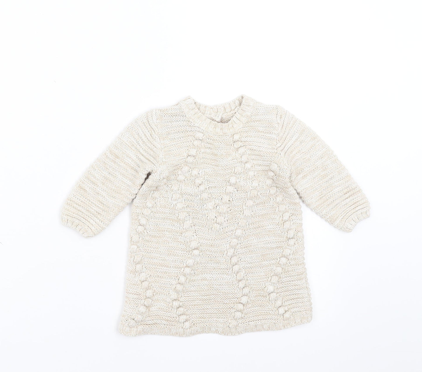 Matalan Girls Beige   Jumper Dress  Size 3-6 Months