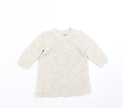 Matalan Girls Beige   Jumper Dress  Size 3-6 Months