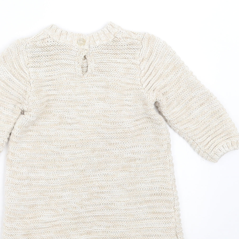 Matalan Girls Beige   Jumper Dress  Size 3-6 Months