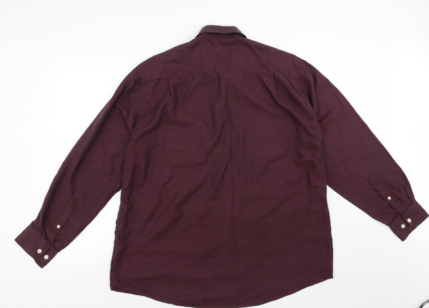 Mens UK Size 16.5 Berkertex Purple  Button-Up Long Sleeve Casual Shirt