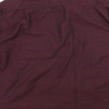 Mens UK Size 16.5 Berkertex Purple  Button-Up Long Sleeve Casual Shirt