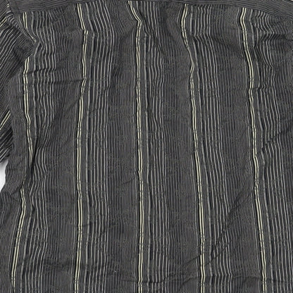 Mens UK Size S Brocade Black  Button-Up Long Sleeve Casual Shirt