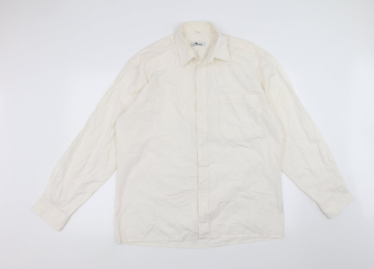 Mens UK Size XL Camargue White  Button-Up Long Sleeve Casual Shirt