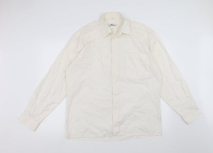 Mens UK Size XL Camargue White  Button-Up Long Sleeve Casual Shirt