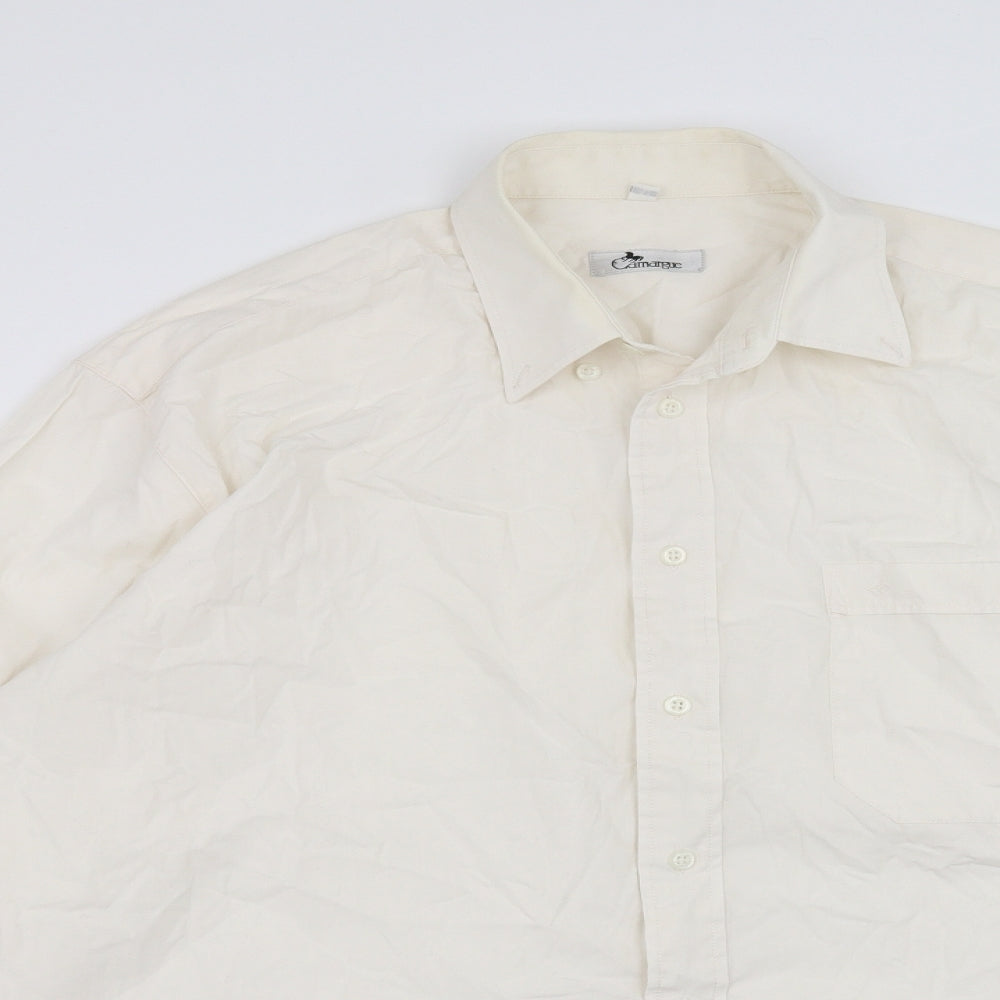 Mens UK Size XL Camargue White  Button-Up Long Sleeve Casual Shirt