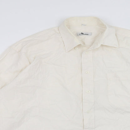 Mens UK Size XL Camargue White  Button-Up Long Sleeve Casual Shirt