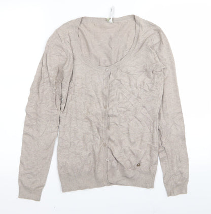 Paza Italia Womens Beige   Cardigan Jumper Size S