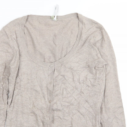 Paza Italia Womens Beige   Cardigan Jumper Size S