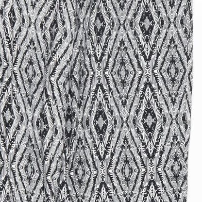 New Look Womens Black Geometric  Trousers  Size 12 L25 in