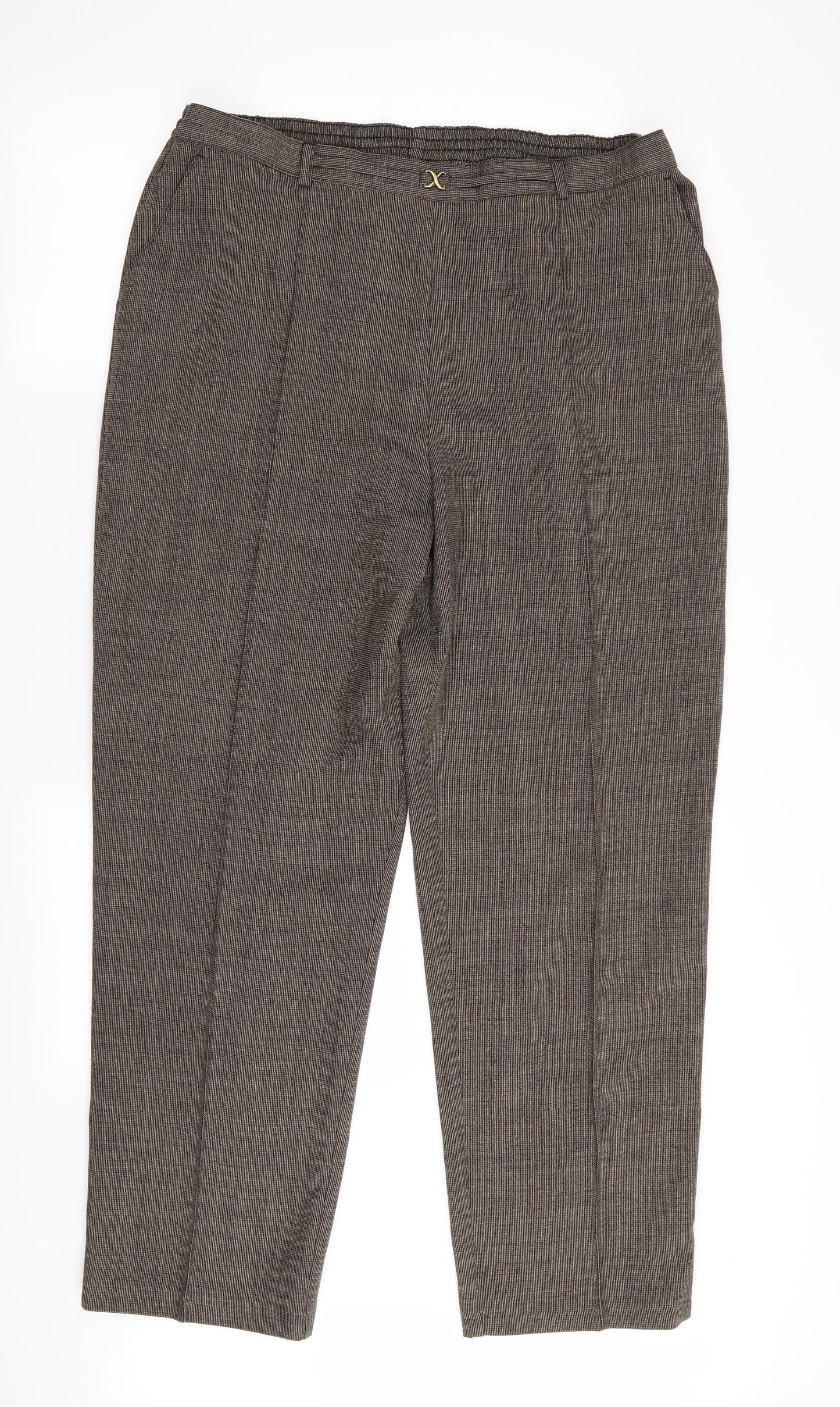 Womens UK Size 18 M&S Regular Fit  Brown Trousers