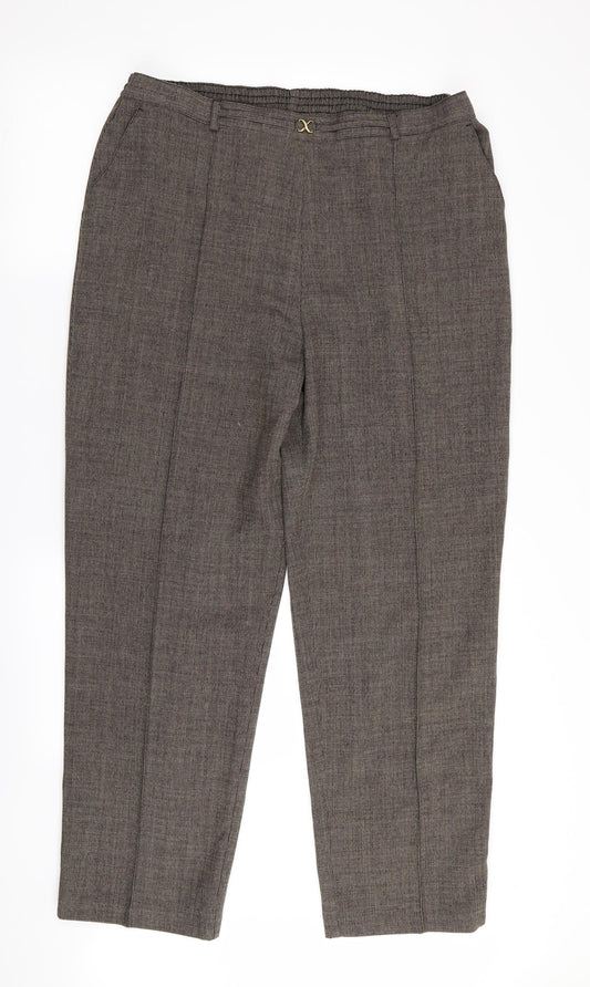 M&S Womens Brown   Trousers  Size 18 L29 in