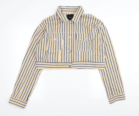 FOREVER 21 Womens Multicoloured Striped  Jacket  Size L  - denim jacket