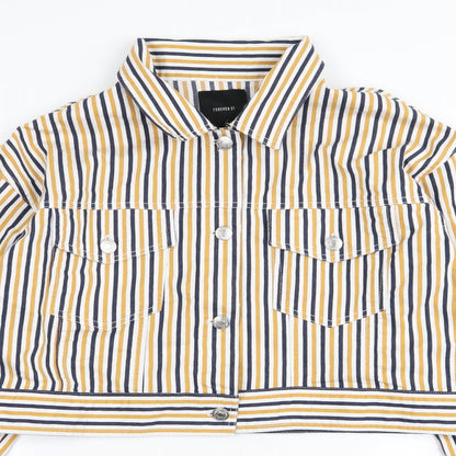 FOREVER 21 Womens Multicoloured Striped  Jacket  Size L  - denim jacket