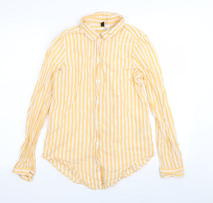Divided by H&M Womens Multicoloured Striped  Basic Button-Up Size 4