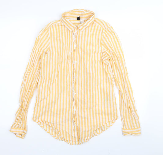 Divided by H&M Womens Multicoloured Striped  Basic Button-Up Size 4