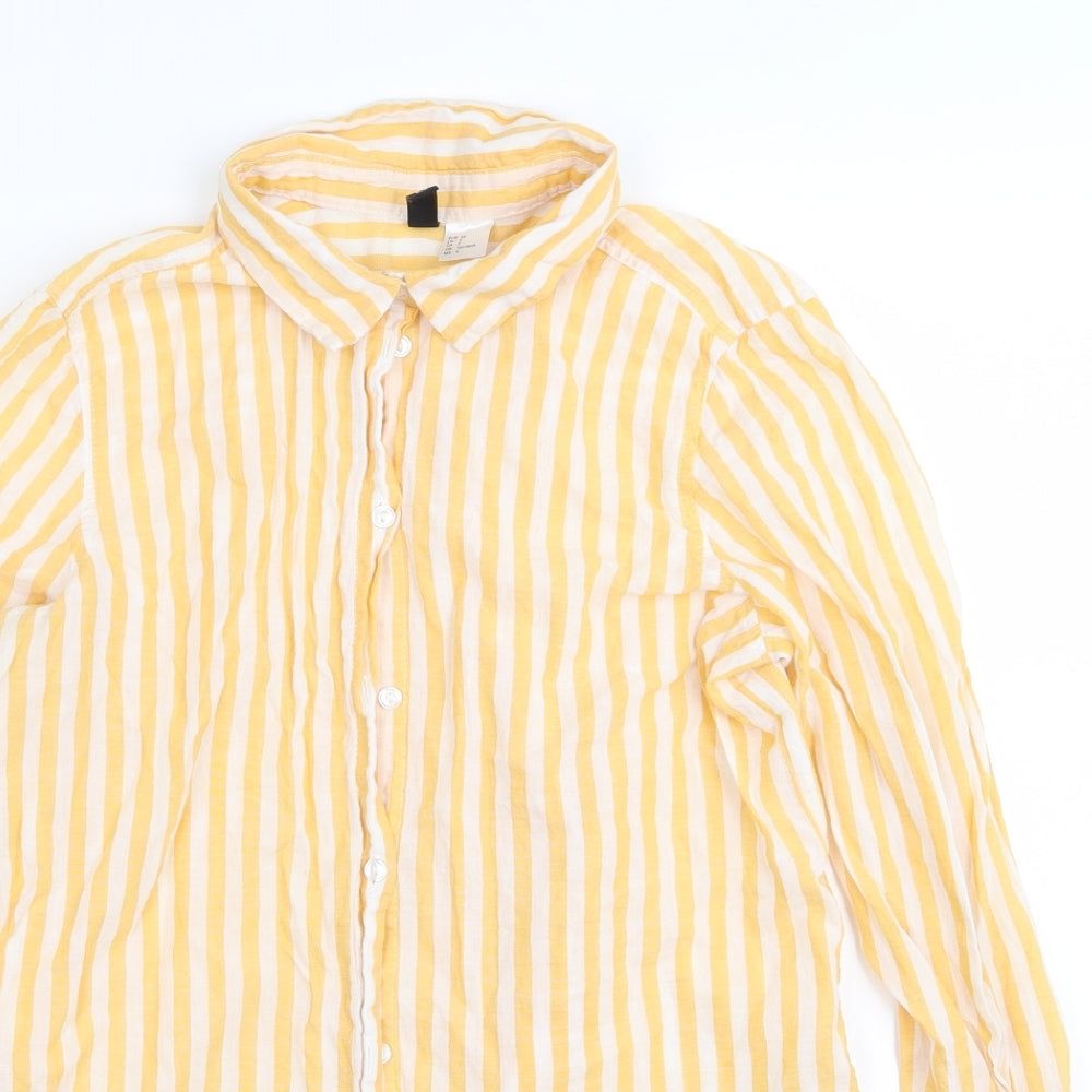 Divided by H&M Womens Multicoloured Striped  Basic Button-Up Size 4