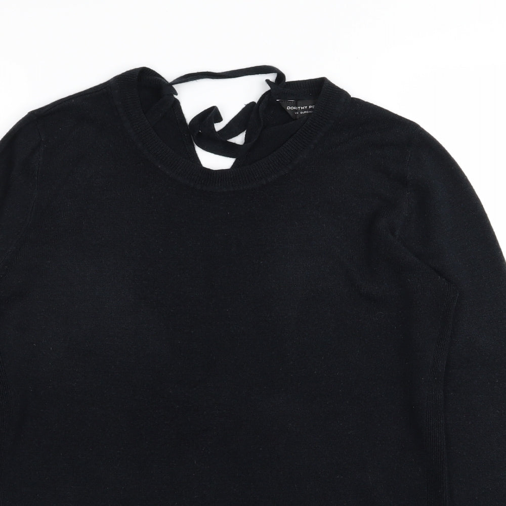 Womens UK Size 12 Dorothy Perkins Black Basic T-Shirt