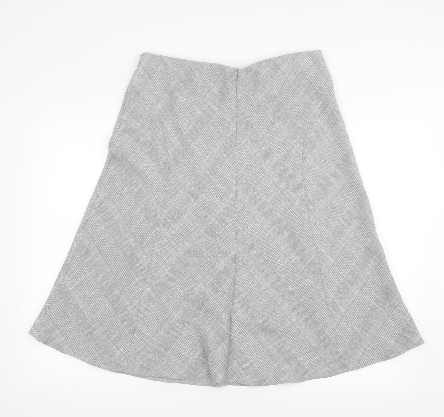Marks and Spencer Womens Grey Geometric  A-Line Skirt Size 14