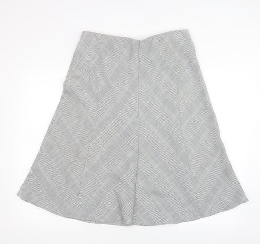 Marks and Spencer Womens Grey Geometric  A-Line Skirt Size 14