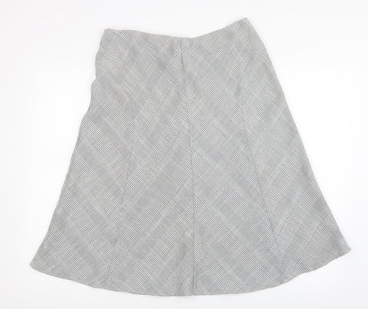 Marks and Spencer Womens Grey Geometric  A-Line Skirt Size 14