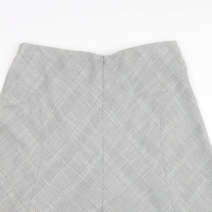 Marks and Spencer Womens Grey Geometric  A-Line Skirt Size 14