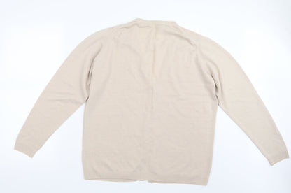 EWM Womens Beige  Knit Cardigan Jumper Size 18