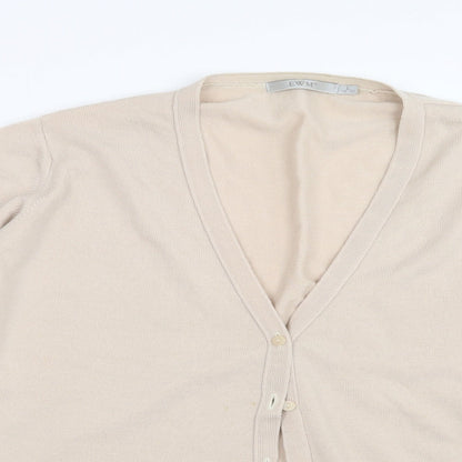 EWM Womens Beige  Knit Cardigan Jumper Size 18