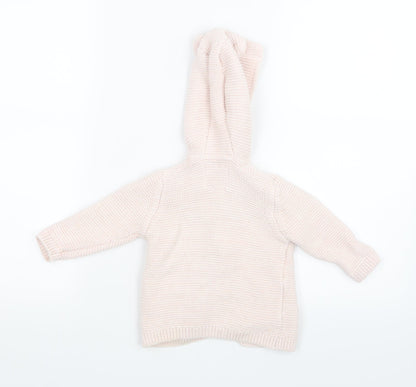 F&F Girls Pink  Knit Jacket Coatigan Size 6-9 Months