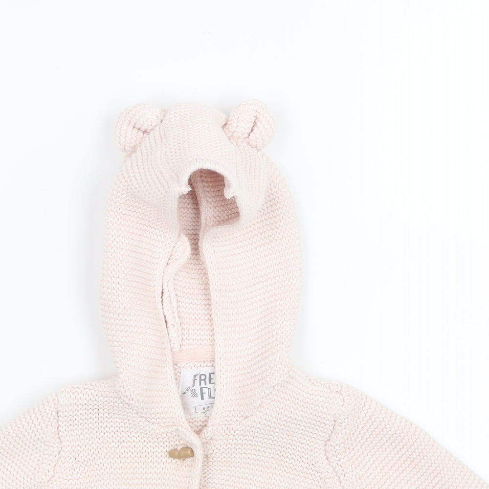 F&F Girls Pink  Knit Jacket Coatigan Size 6-9 Months