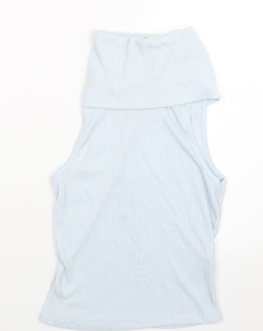 Womens UK Size 14 River Island Blue Basic T-Shirt