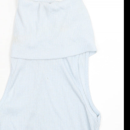 Womens UK Size 14 River Island Blue Basic T-Shirt